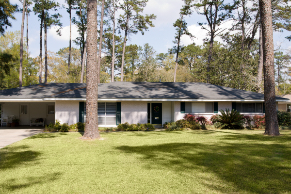 typical ranch style home built in the 1960's in small Americ